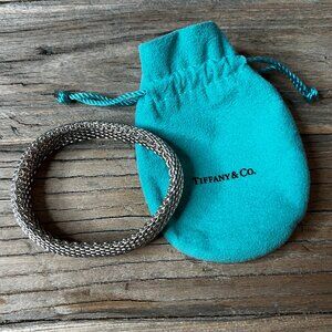 Tiffany & Co. Somerset Mesh Bangle Bracelet, Sterling Silver, Size 7